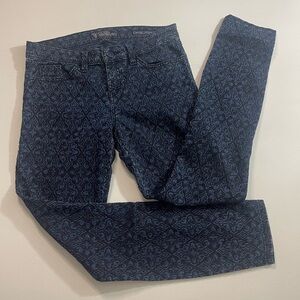 GUESS BRITTNEY LEGGINGS PATTERNED STRAIGHT LEG STRECH PATTERNED JEANS SZ 28